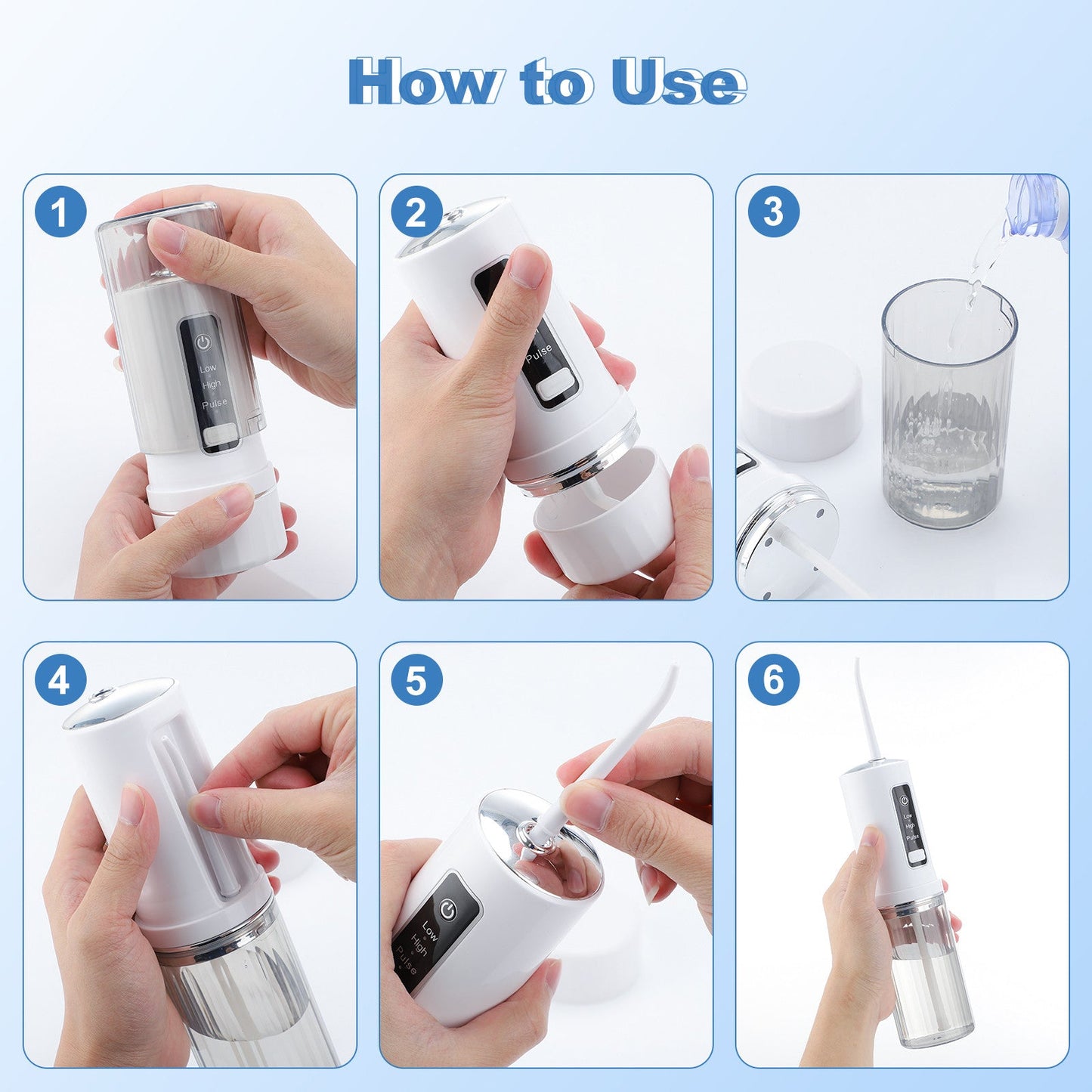 Cordless Water Flosser Dental Teeth Cleaner, Rechargeable