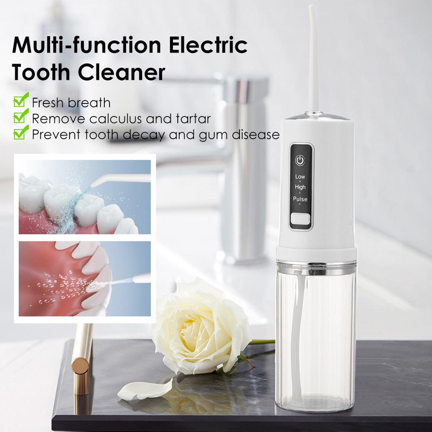 Cordless Water Flosser Dental Teeth Cleaner, Rechargeable