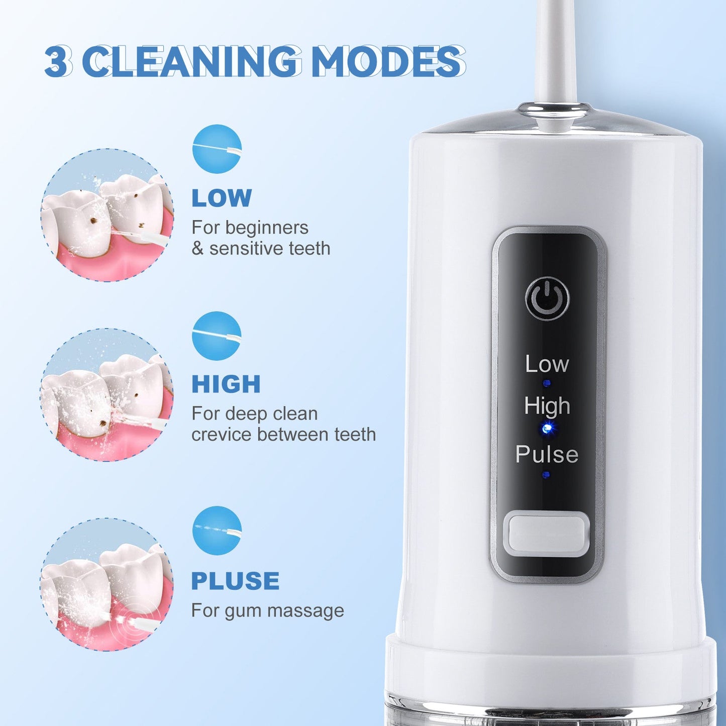 Cordless Water Flosser Dental Teeth Cleaner, Rechargeable