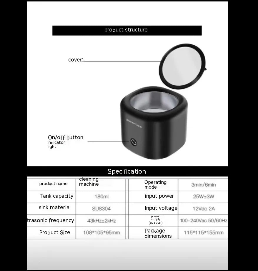 Mini Ultrasonic Retainer Cleaner